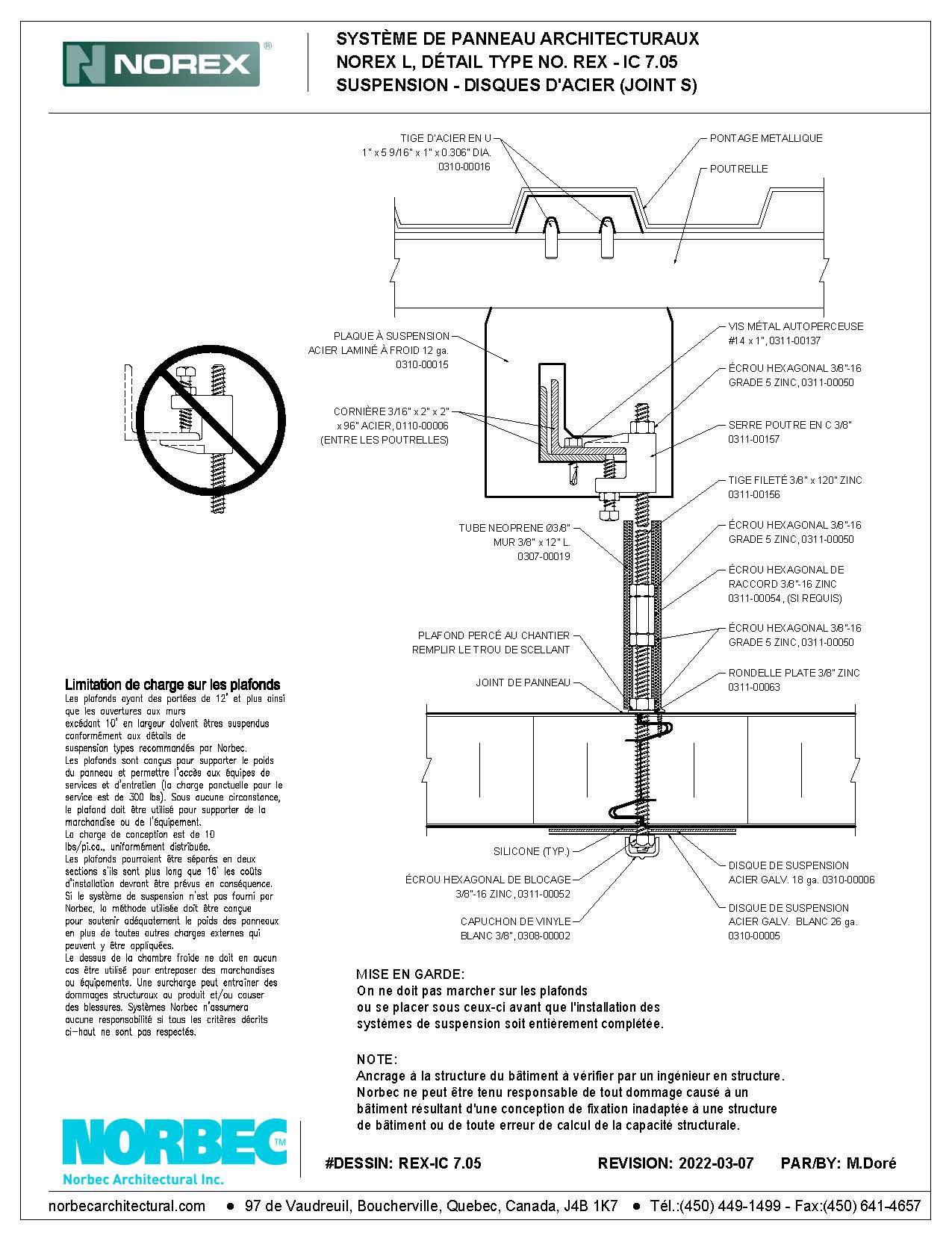 REX-IC 7.05 Suspension Disques d’acier (joint S)