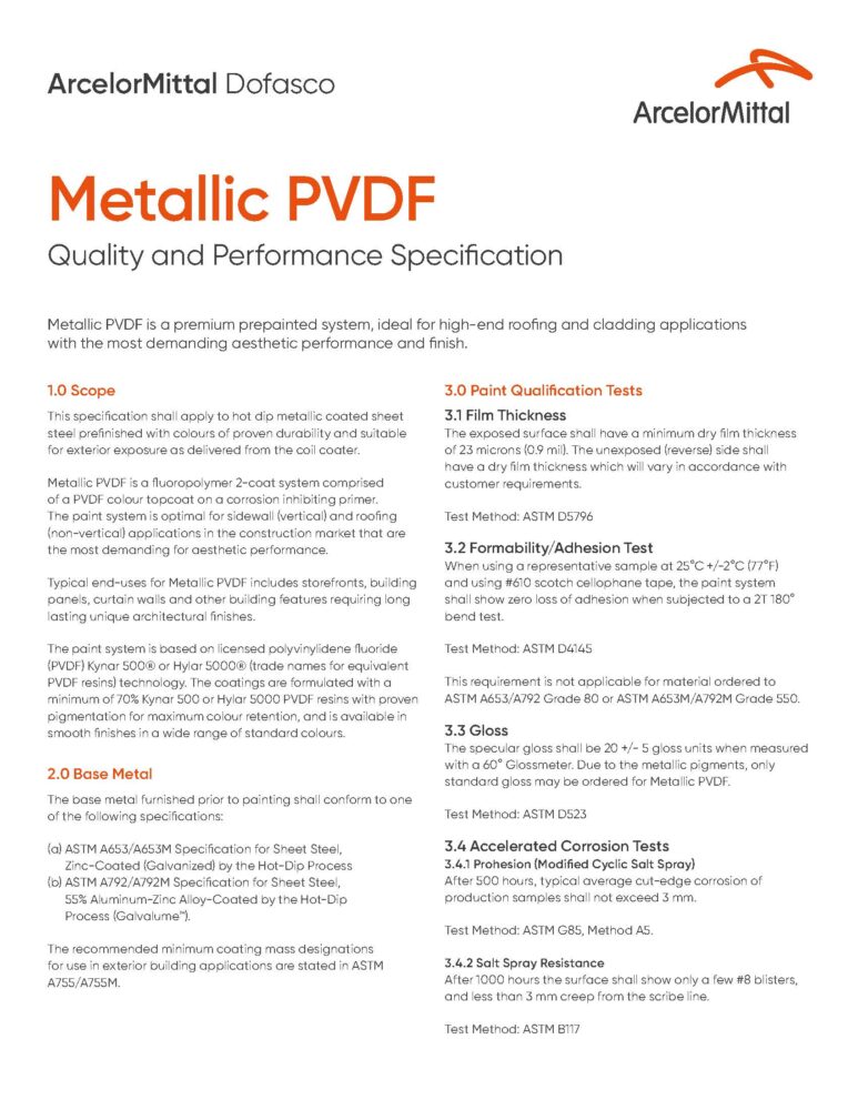 Metallic Pre-Coat – Information Sheet