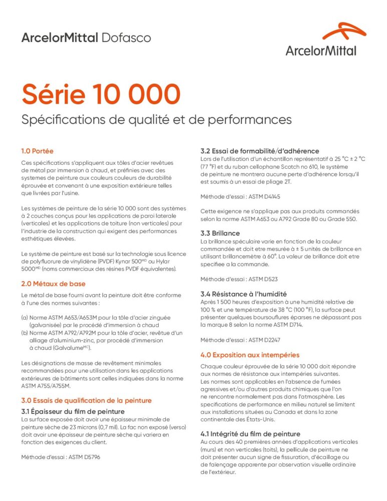 Peinture PVDF Fiche Informative