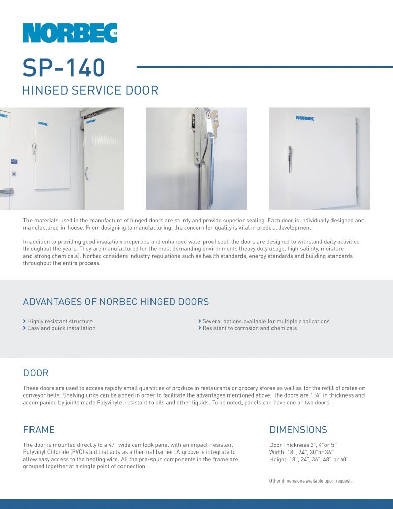 Door Technical Sheet SP-140