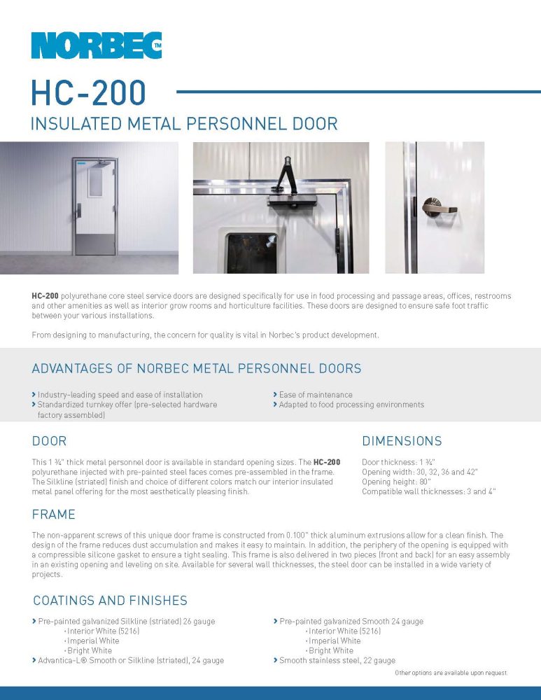 HC-200 – The Insulated Metal Personnel Door