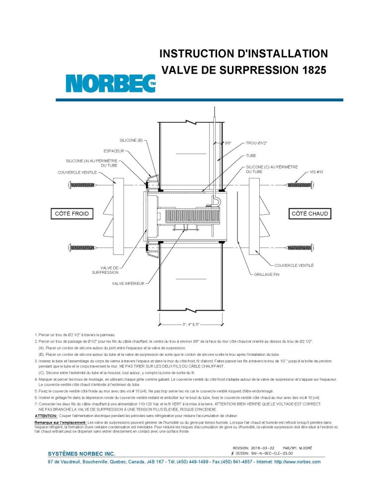 Instruction d’Installation Valve  Surpression