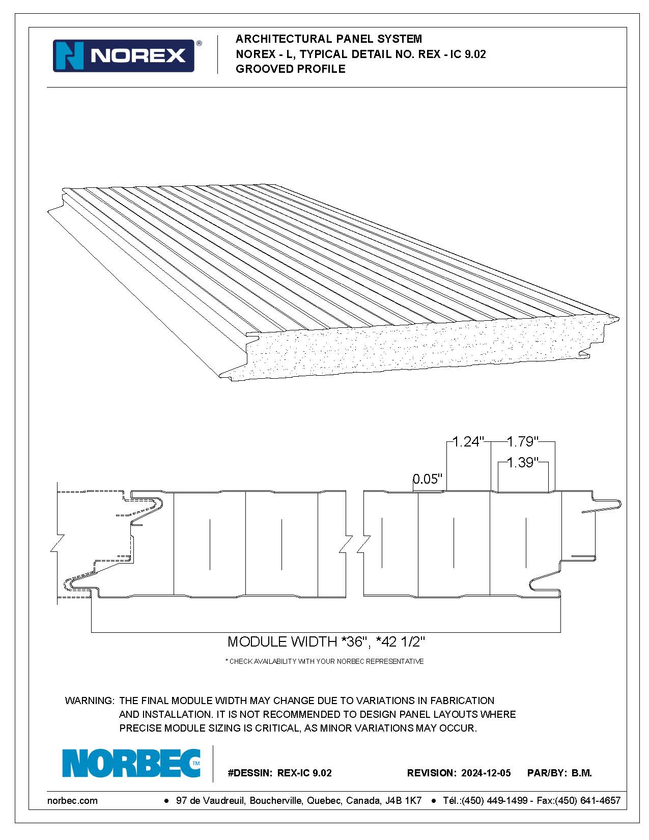 REX-IC 9.02 (L) Grooved profile - Norbec