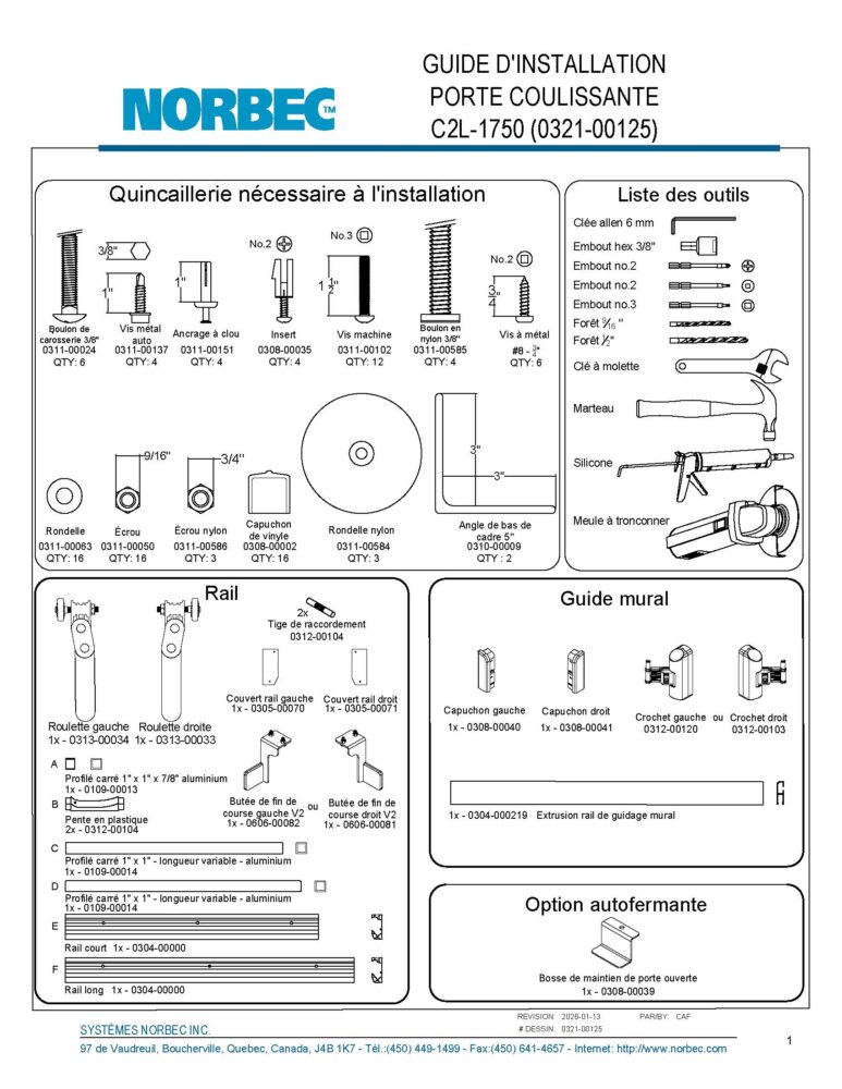 C2L-1750 Guide d&rsquo;installation