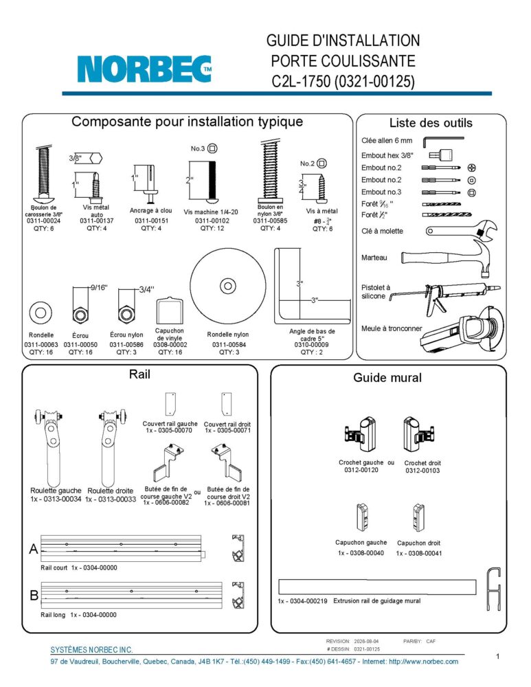 C2L-1750 Guide d&rsquo;installation