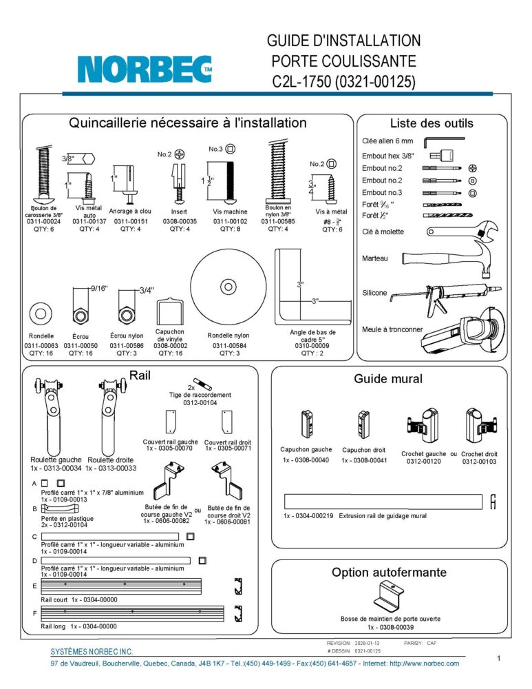 C2L-1750 Guide d&rsquo;installation