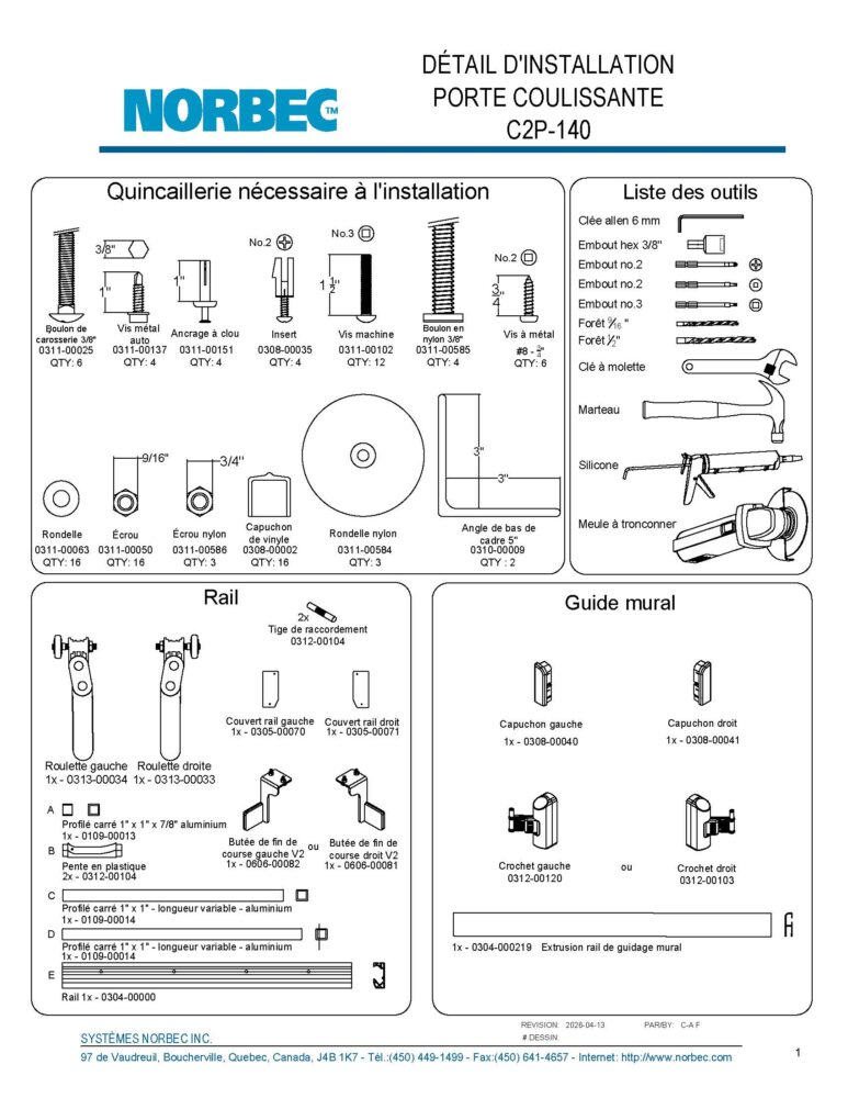 C2P-140 Guide d&rsquo;installation