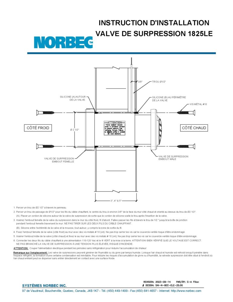 Installation Valve de Surpression 1825LE